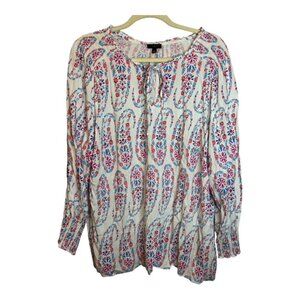 Talbots Blouse Women's Size 2X Floral Boho Paisley‎ Flowy